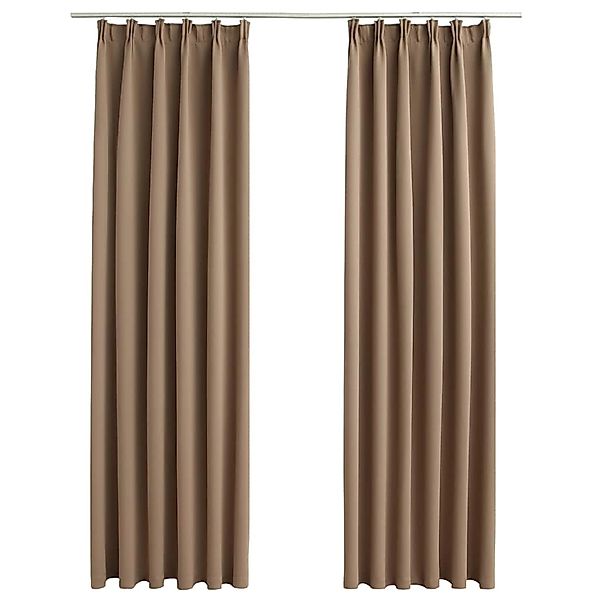 vidaXL Verdunkelungsvorhänge mit Haken 2 Stk Taupe 140x225cm 134439 günstig online kaufen