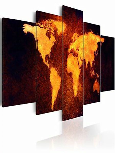 artgeist Wandbild Weltkarte - Heiße Lava mehrfarbig Gr. 200 x 100 günstig online kaufen