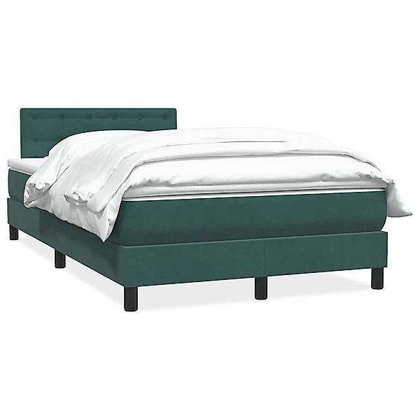 vidaXL Boxspringbett, Boxspringbett mit Matratze Dunkelgrün 120x210 cm Samt günstig online kaufen