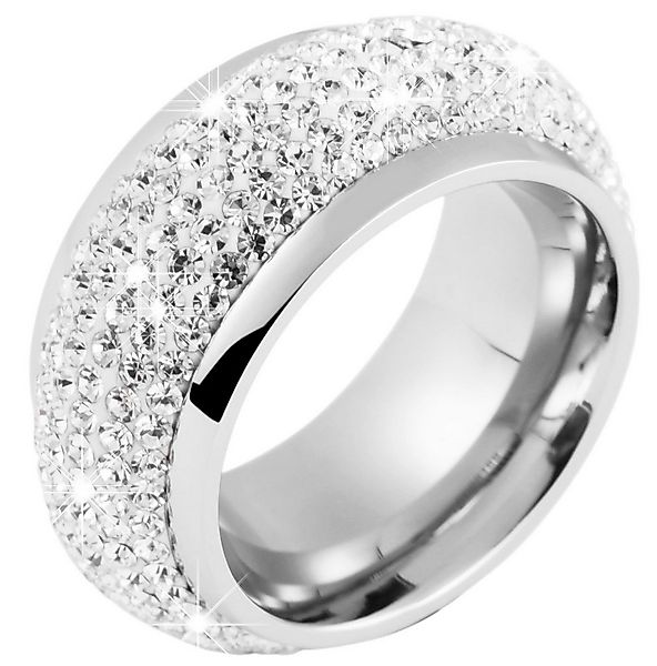 AKZENT Fingerring Clodia Edelstahl silber Damen, Damen Ring günstig online kaufen