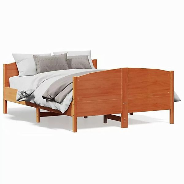 vidaXL Bett Massivholzbett ohne Matratze Weiß 140x190 cm Kiefernholz günstig online kaufen