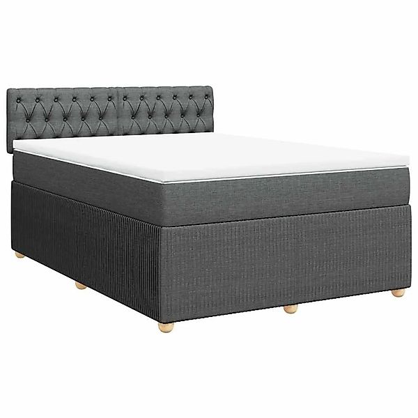 vidaXL Boxspringbett mit Matratze Dunkelgrau 140x190 cm Stoff 3287459 günstig online kaufen
