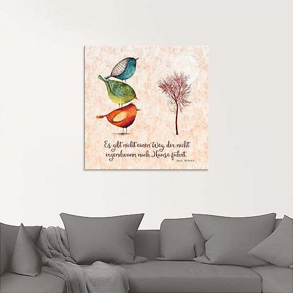 Artland Glasbild »Lebensweisheit Zu Hause«, Tiere, (1 St.), in verschiedene günstig online kaufen