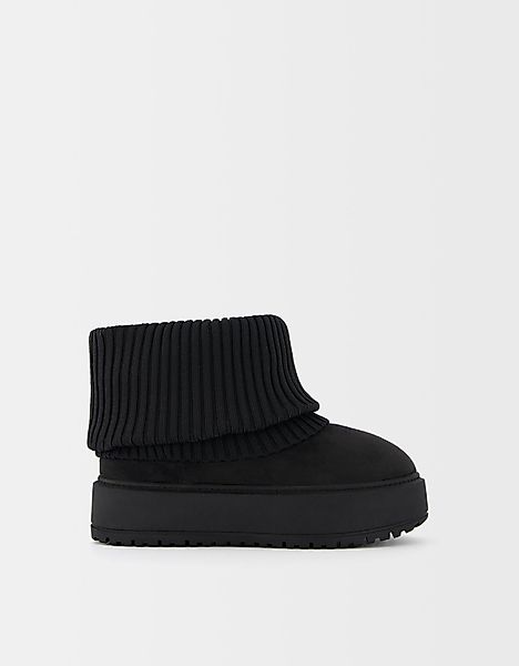 Bershka Sock-Boots Mit Plateausohle Damen 39 Schwarz günstig online kaufen