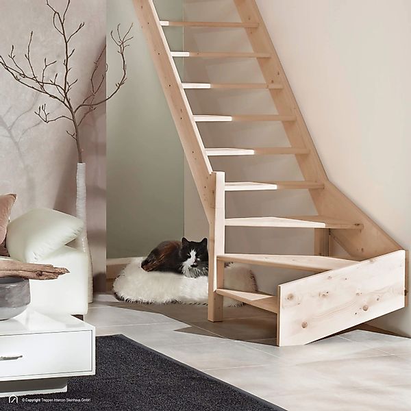 Treppen Intercon Holztreppe Casablanca Raumspartreppe Fichte Massiv Naturbe günstig online kaufen