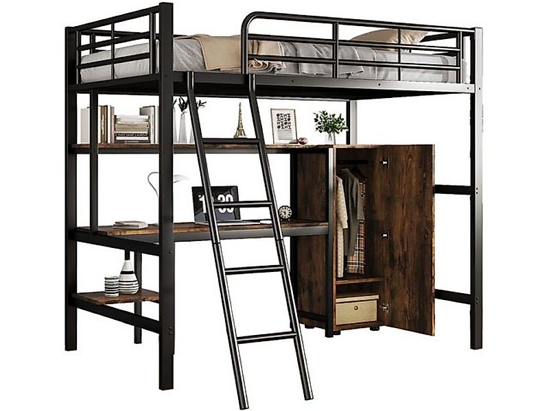 SeedWave Hochbett Allzweck Kindbett mit Schreibtisch, Kleiderschrank, Regal günstig online kaufen