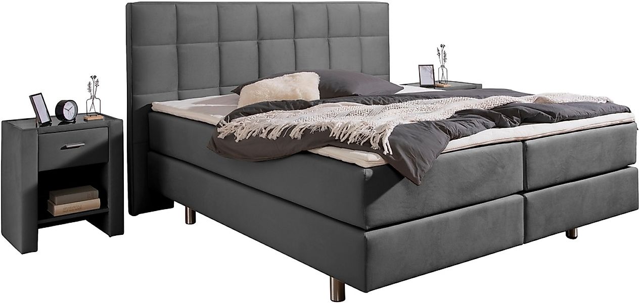 INOSIGN Boxspringbett »Loomis«, inkl. Topper, wahlweise in H2, H3 oder H4 e günstig online kaufen