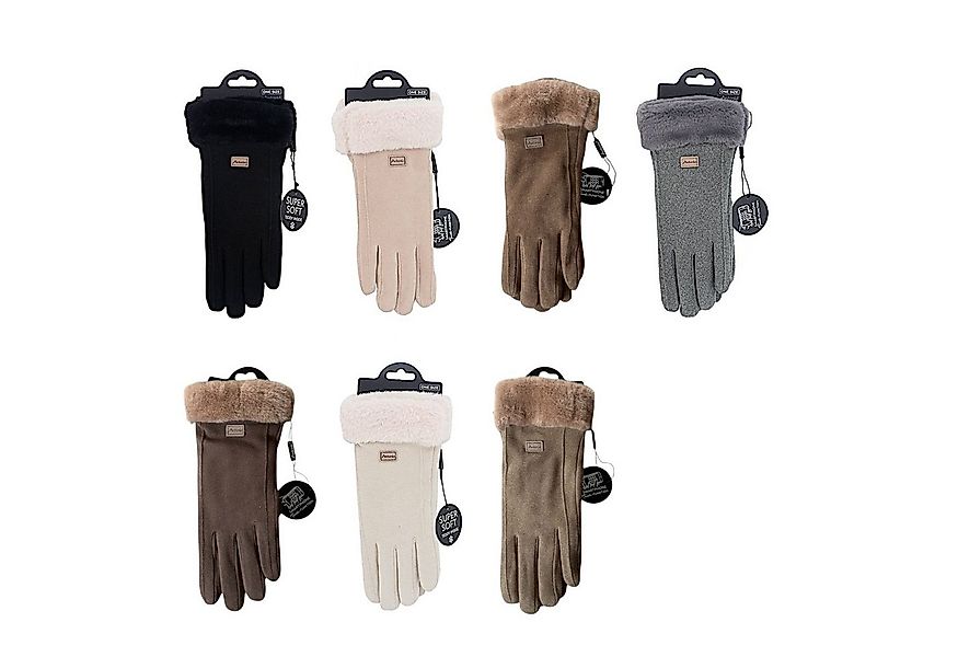 VewoTex Strickhandschuhe Wildlederoptik "NY Style" Suede mit Fell (Kein Set günstig online kaufen