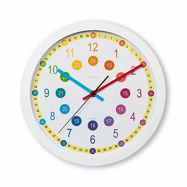 Hama Wanduhr "Kinder-Uhr "Sal", ohne Ticken, Ø 30 cm, Bunt", für Kinderzimm günstig online kaufen