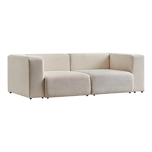 en.casa Sofa, 2 Teile, »Suldal« 2-Sitzer Modulsofa Cord Beige günstig online kaufen