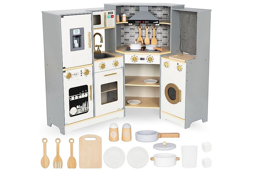 Mamabrum Spielküche Kinderküche XXXL aus Holz – Moderne Spielküche mit Zube günstig online kaufen