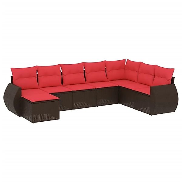 vidaXL 8-Tlg Gartensofa-Set mit Kissen Braun Polyrattan 3221763 günstig online kaufen