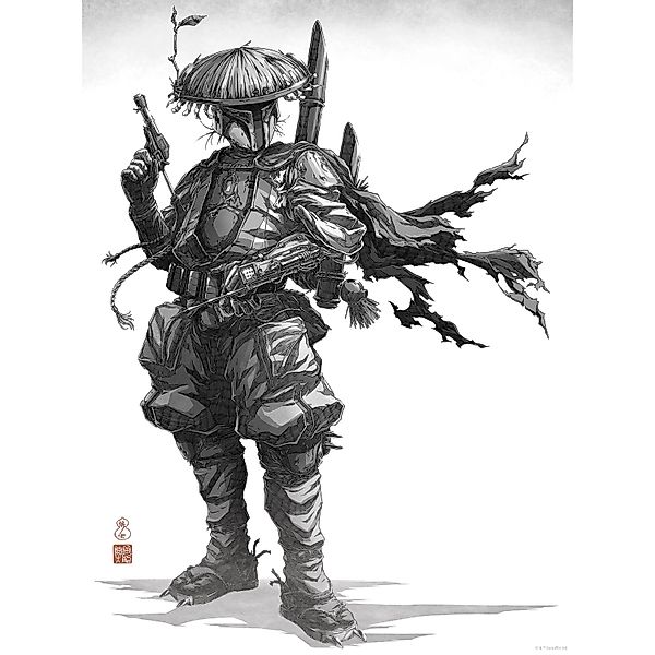 Komar Wandbild Star Wars Vision Samurai Bounty Hunter 30 cm x 40 cm Schwarz günstig online kaufen