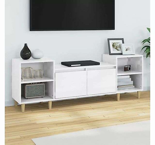 furnicato TV-Schrank Hochglanz-Weiß 160x35x55 cm Holzwerkstoff günstig online kaufen