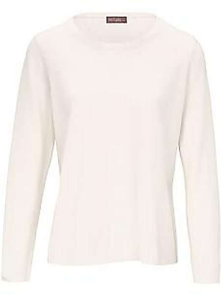 Rundhals-Pullover aus Schurwolle und Kaschmir Peter Hahn weiss günstig online kaufen