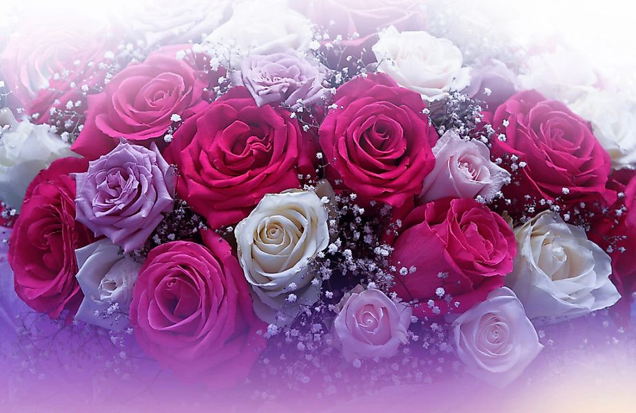 Papermoon Fototapete "ROSEN-BLUMEN FANTASIE ABSTRAKT KUNST TEXTUR DESIGN AR günstig online kaufen
