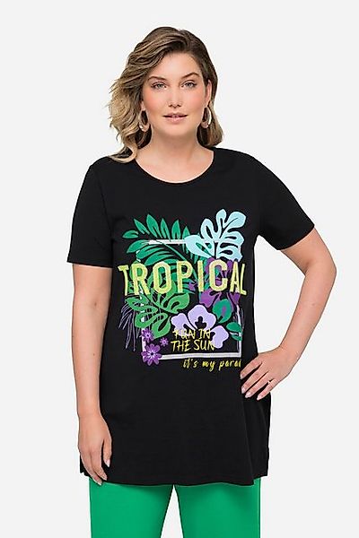 MIAMODA T-Shirt T-Shirt lang TROPICAL Motiv Rundhals Halbarm günstig online kaufen