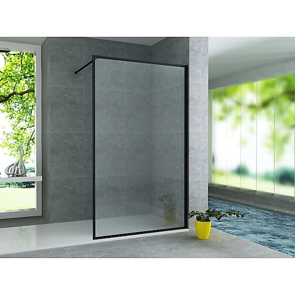 Aloni Duschwand Duschabtrennung Schwarzmattes Profil 8mm 800x2000mm günstig online kaufen