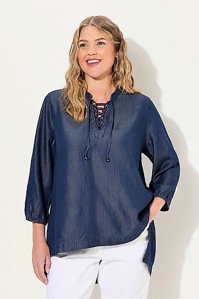 Ulla Popken Tunika Lyocell-Tunika Jeansoptik Tunika-Ausschnitt günstig online kaufen