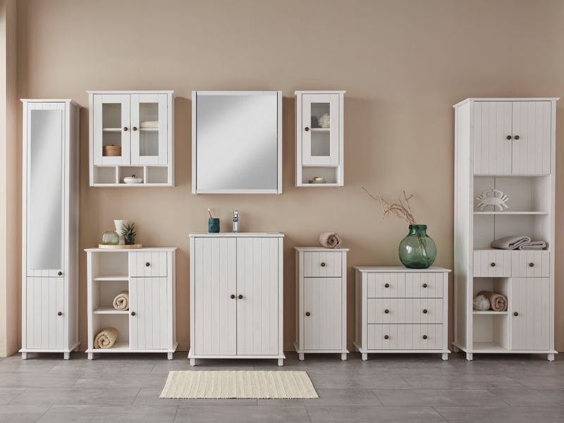 Home affaire Hochschrank "Vili" Aus massiver Kiefer, FSC, Tür mit Spiegel günstig online kaufen