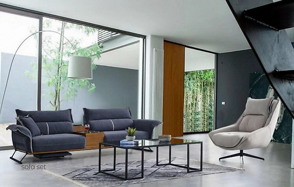JVmoebel Sofa Luxus Set Sofagarnitur 4+1 Sitzer Sofa Sofas Sessel Stoff 2tl günstig online kaufen