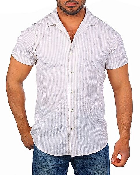 CARISMA Kurzarmhemd Herren Hemd trendig geriffelt gewebt retro Look 9270 günstig online kaufen