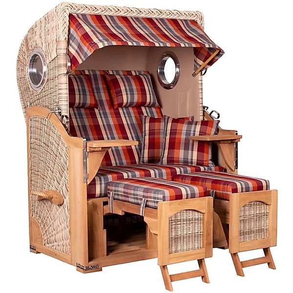 GarWoh Strandkorb Rantum Teak PE Shell Dessin 584 günstig online kaufen