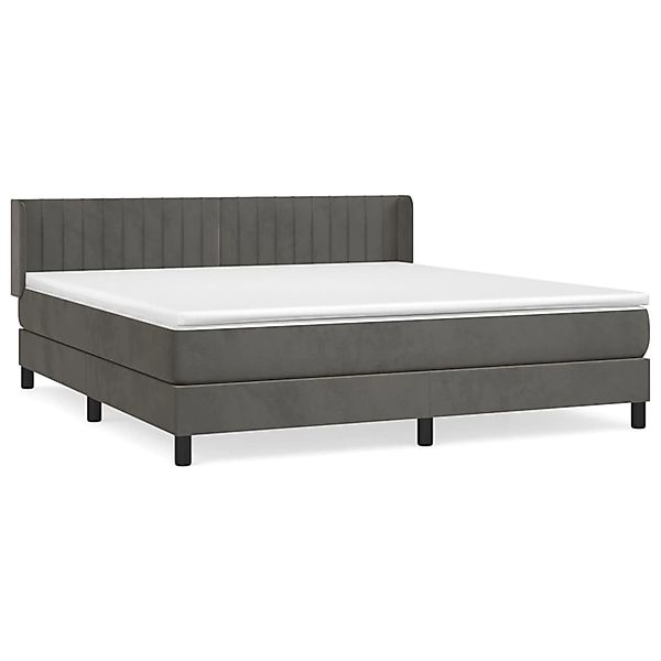 vidaXL Boxspringbett mit Matratze Dunkelgrau 160x200 cm Samt1376756 günstig online kaufen