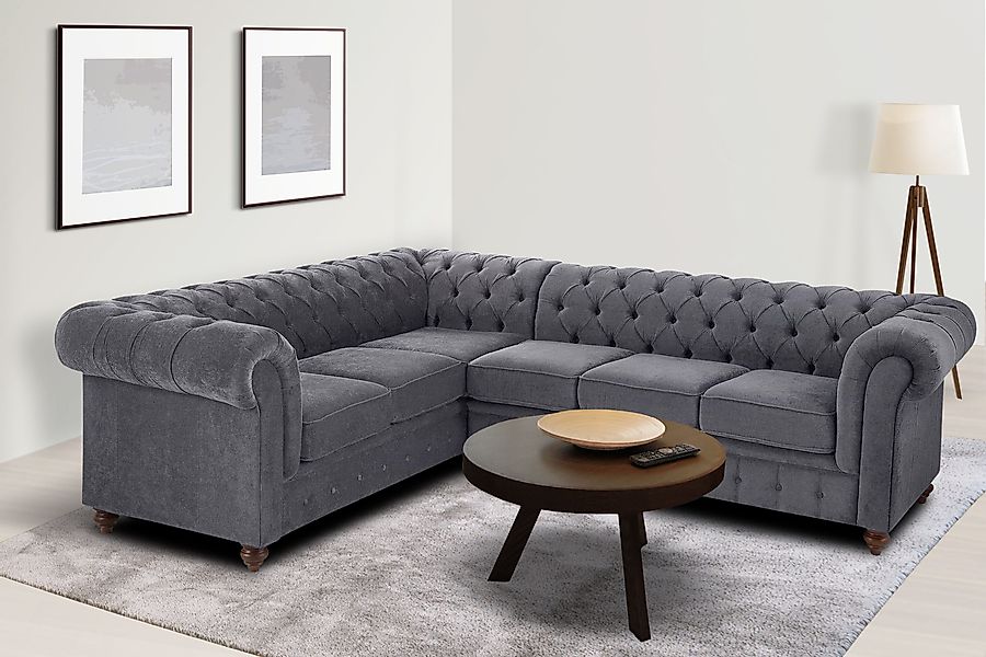 Home affaire Chesterfield-Sofa Chesterfield Ecksofa, auch günstig online kaufen