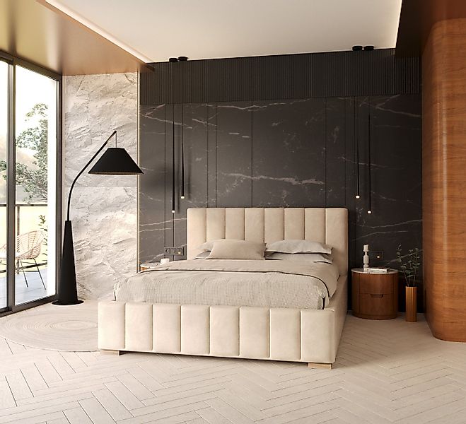 thematys Polsterbett 90x200–180x200 cm – Samt Velours, Bett mit Bettkasten günstig online kaufen