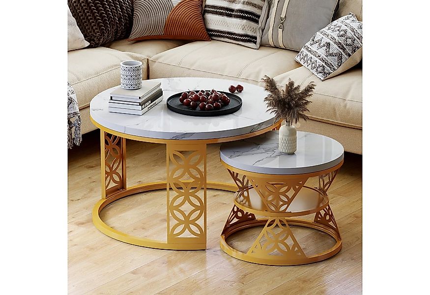 HAUSS SPOLE Couchtisch rund 2er-Satztisch Beistelltisch Sofatisch mit hitze günstig online kaufen