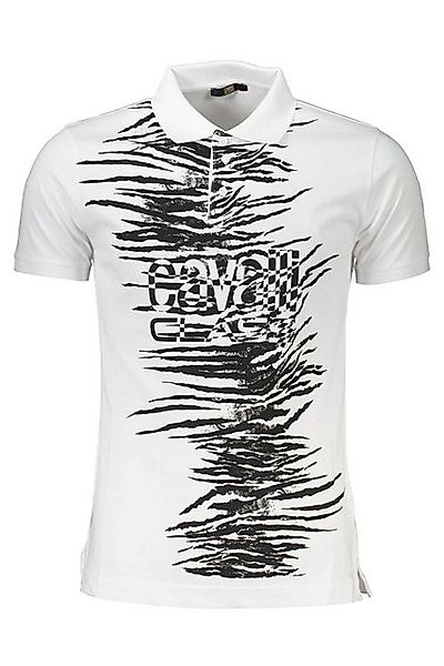 Cavalli Class Poloshirt Weißes Herren Poloshirt: Regular Fit mit Print und günstig online kaufen