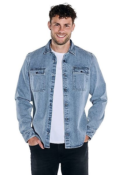 emilio adani Langarmhemd Herren Langarm-Hemd uni, Indigoblau günstig online kaufen