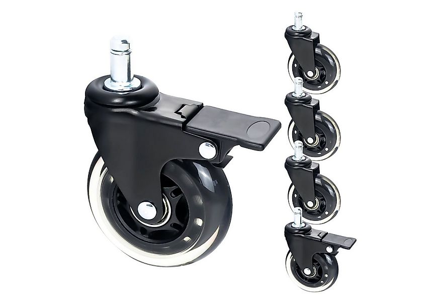 HMF Stuhlrolle 6810 Hartbodenrollen für Bürostuhl mit Bremsfunktion, (5 Stü günstig online kaufen