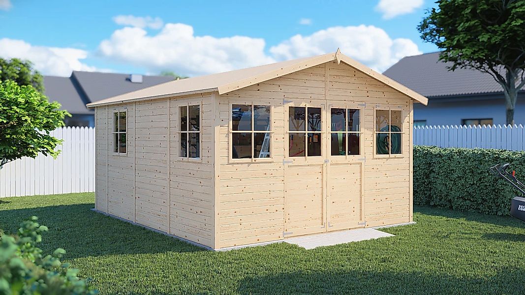 BERTILO Gartenhaus "Workshop Carpenter naturbelassen", Großes Gartenhaus au günstig online kaufen