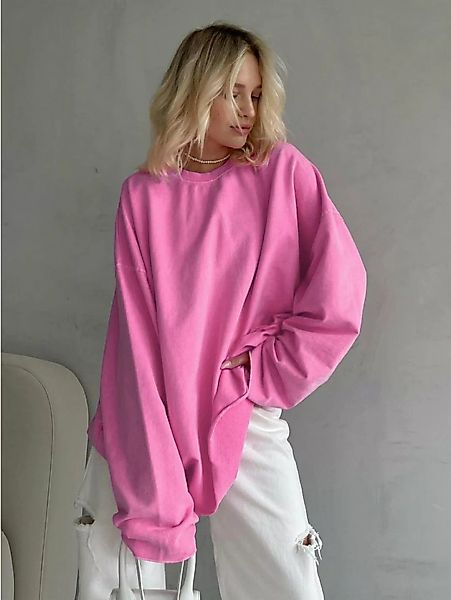 RUZU UG Blusentop Hemdbluse Langarm-T-Shirts Damen,Lockere Pullover-Obertei günstig online kaufen