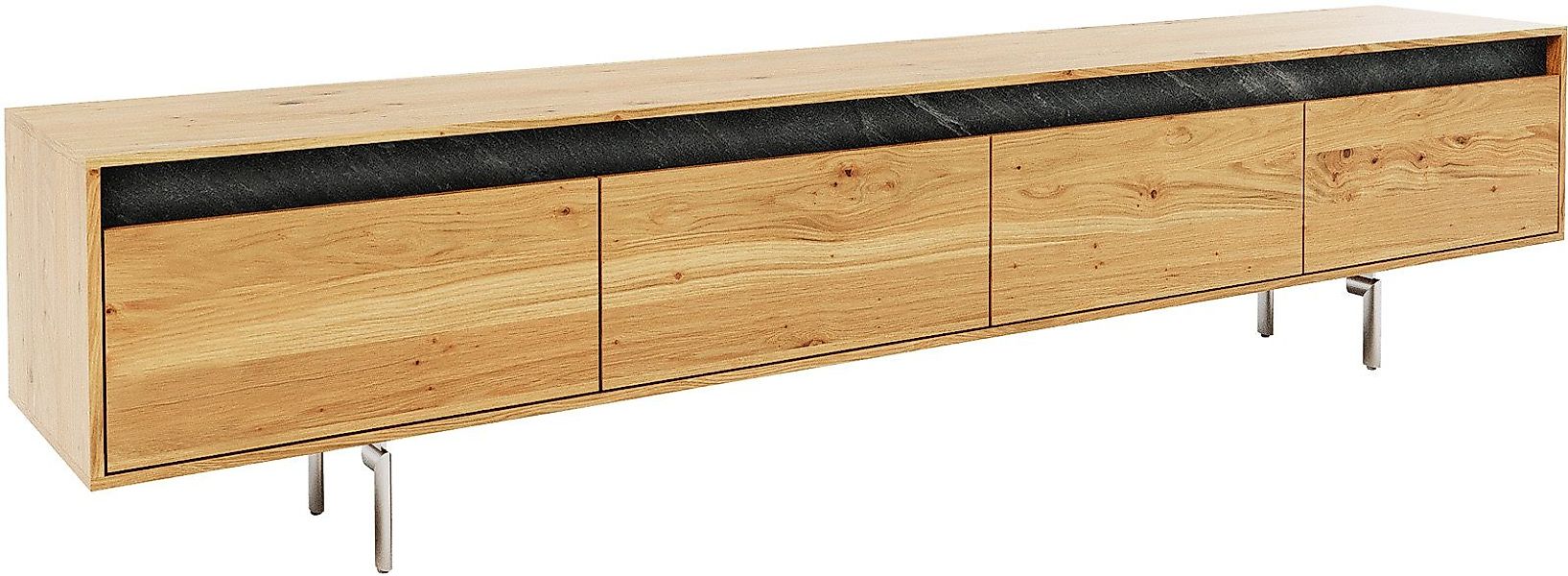 DELIFE Lowboard Stonegrace, Eiche Natur Schiefer günstig online kaufen