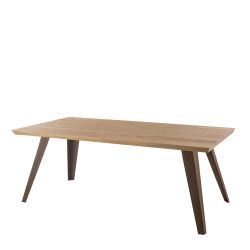 Premium Küchentisch in Eiche furniert Gestell Rostfarben günstig online kaufen