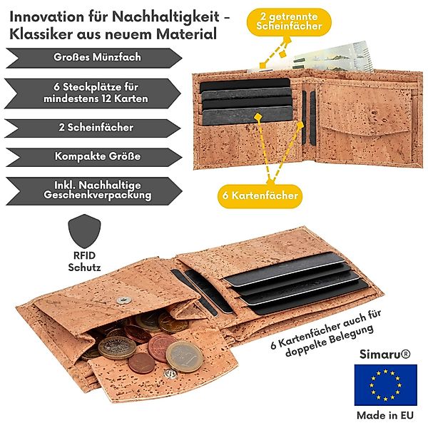 Simaru Geldbörse Ceasar, Portmonee aus Kork, günstig online kaufen