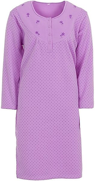zeitlos Nachthemd Damen Thermo Nachthemd Uni Gepunktet Warmhaltend M-2XL günstig online kaufen
