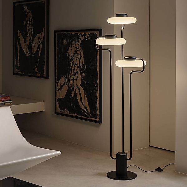 kdln LED-Stehleuchte TRATTO, schwarz, Höhe 150 cm, 3-flammig günstig online kaufen