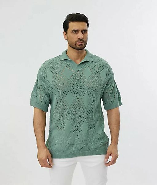 Denim House Poloshirt Lässiges Herren Oversized Sommer Feinstrick Poloshirt günstig online kaufen