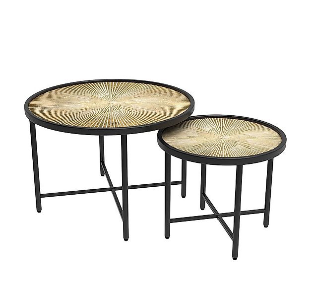 Vicco Couchtisch Winnipeg, Holz/Schwarz, 62 x 62 cm 2 Teile (2-St) günstig online kaufen