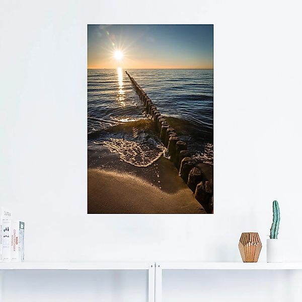 Artland Wandfolie »Buhnen und Sonnenuntergang Ostsee«, Küstenbilder, (1 St. günstig online kaufen