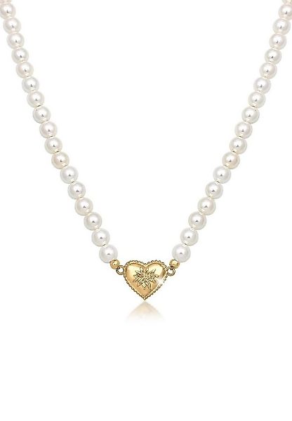 Elli Perlenkette Elli Halskette Choker Perle Herz Edelweiss 925 Silber günstig online kaufen