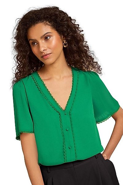 Love & Roses Kurzarmbluse Love & Roses durchgeknöpfte Bluse mit Kerbkragen günstig online kaufen