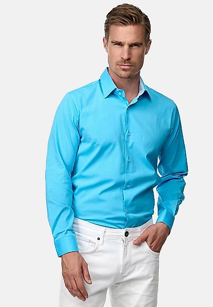 Rusty Neal Langarmhemd mit farblich abgesetztem Innenkragen günstig online kaufen