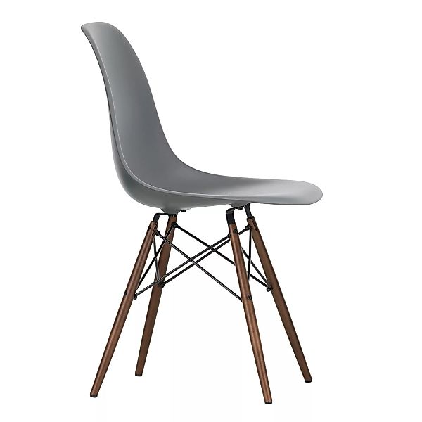 Vitra - Eames Plastic Side Chair DSW Gestell Ahorn dunkel - granitgrau/Sitz günstig online kaufen