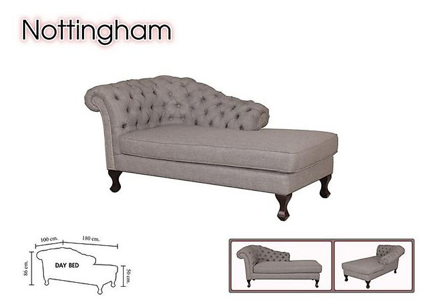 Salottini Chaiselongue Chesterfield Leder Chaise Lounge Sofa Nottingham Cha günstig online kaufen