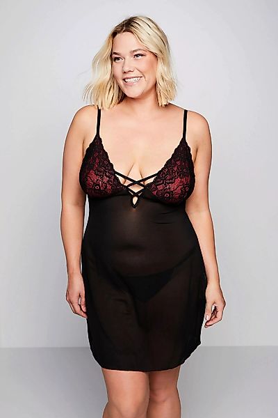Ulla Popken Nachthemd 2er-Pack Négligé V-Ausschnitt günstig online kaufen